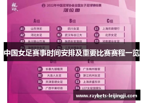中国女足赛事时间安排及重要比赛赛程一览